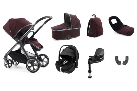 Babystyle Oyster 4 Luxury Travel System Bundle with Maxi Cosi Pebble 360 Pro V2 and Familyfix 360 Pro - Mulberry