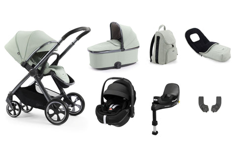 Babystyle Oyster 4 Luxury Travel System Bundle with Maxi Cosi Pebble 360 Pro V2 and Familyfix 360 Pro - Pistachio