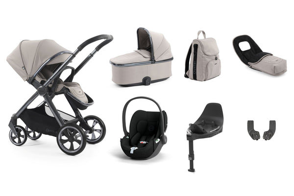 Babystyle Oyster 4 Luxury Travel System Bundle with Cybex Cloud T and Base T - Stone