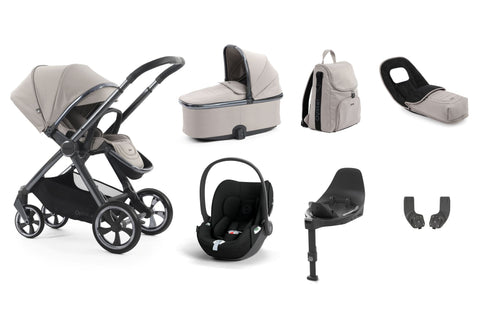 Babystyle Oyster 4 Luxury Travel System Bundle with Cybex Cloud T and Base T - Stone