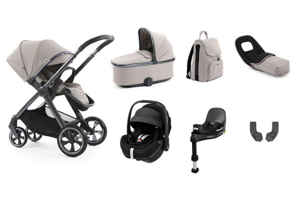 Babystyle Oyster 4 Luxury Travel System Bundle with Maxi Cosi Pebble 360 Pro V2 and Familyfix 360 Pro - Stone