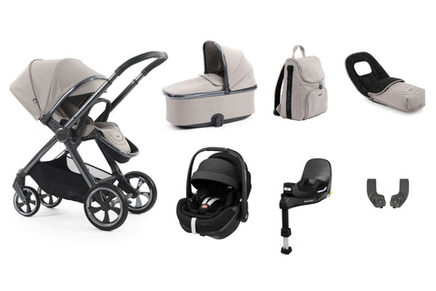 Babystyle Oyster 4 Luxury Travel System Bundle with Maxi Cosi Pebble 360 Pro V2 and Familyfix 360 Pro - Stone