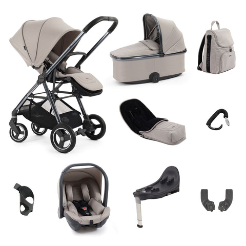 Babystyle Oyster Gravity + 9 Piece Luxury Travel System Bundle - Stone
