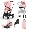 Cybex Priam Travel System Bundle - Chrome Brown/Peach Pink