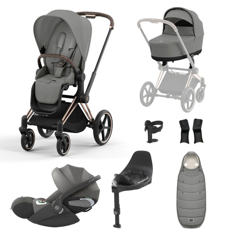 Cybex Priam Travel System Bundle - Rose Gold/Mirage Grey