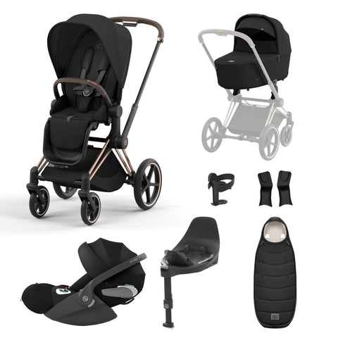 Cybex Priam Travel System Bundle - Rose Gold/Sepia Black