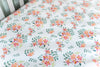 The Gilded Bird Cot/Cotbed Organic Cotton Fitted Sheet - Pretty Stems