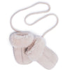 Baa Baby Sheepskin Puddy Mittens on String - Sand