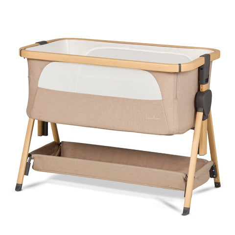 Silver Cross Lunar Bedside Crib - Oatmeal