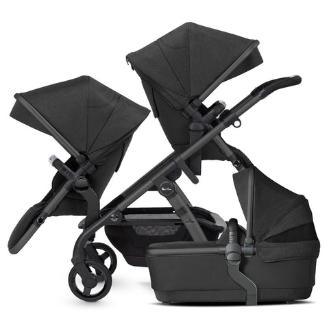 Silver Cross Wave 3 Single to Double Pram and Accessory Bundle (18 Piece) - Onyx