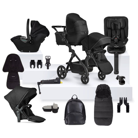 Silver Cross Wave 3 Single to Double Travel System Ultimate Motion Bundle (21 Piece) - Onyx