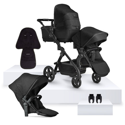 Silver Cross Wave 3 Single to Double Travel System Bundle (14 Piece) - Onyx (EX-DISPLAY)