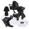 Silver Cross Wave 3 Single to Double Travel System Bundle (14 Piece) - Onyx (EX-DISPLAY)