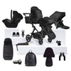 Silver Cross Wave 3 Single to Double Travel System Ultimate Bundle (20 Piece) - Onyx