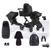 Silver Cross Wave 3 Single to Double Pram and Accessory Bundle (18 Piece) - Onyx