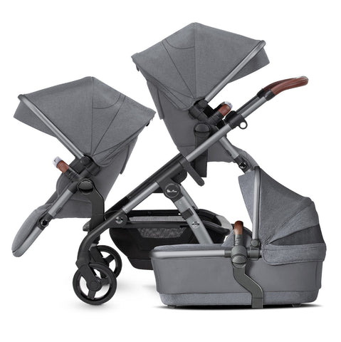Silver Cross Wave 3 Single to Double Pram and Accessory Bundle (18 Piece) - Lunar