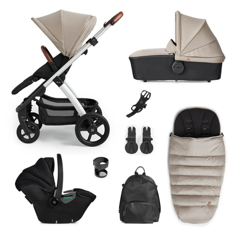 Silver Cross Tide Travel System and Accessory Bundle - Stone