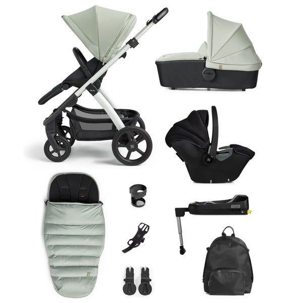 Silver Cross Tide Travel System and Accessory Bundle - Sage/Silver