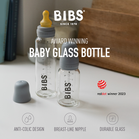 Bibs Glass Baby Bottle Complete Set - Sage 225ml