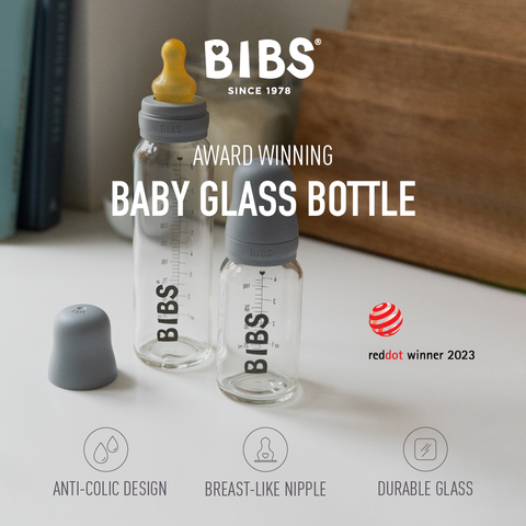 Bibs Glass Baby Bottle Complete Set - Ivory 225ml