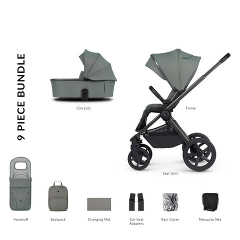 Venicci Upline 2 Pram and Accessory Bundle - Aloe