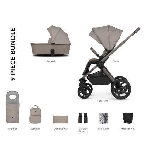 Venicci Upline 2 Pram and Accessory Bundle - Taupe