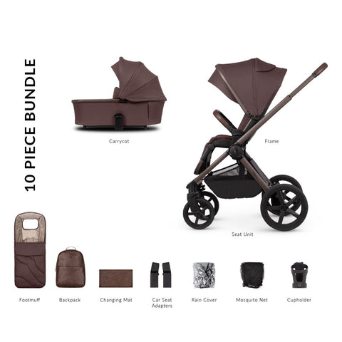 Venicci Upline 2 SE Pram and Accessory Bundle - Burgundy