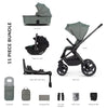 Venicci Upline 2 Complete Pram, Accessory and Travel System Bundle - Aloe