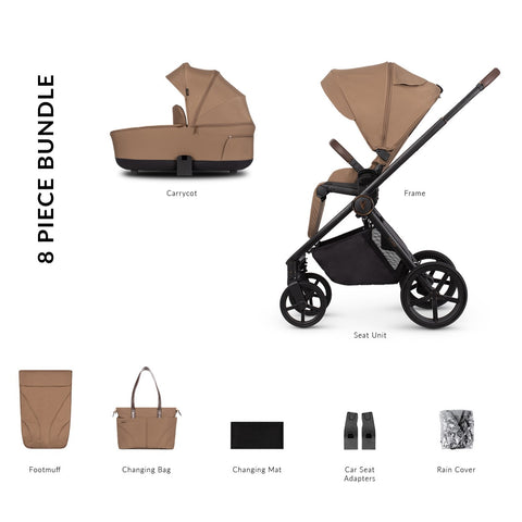 Venicci Claro 2-in-1 Pram and Accessory Bundle - Caramel