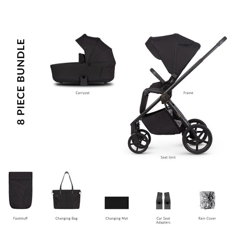 Venicci Claro 2-in-1 Pram and Accessory Bundle - Noir
