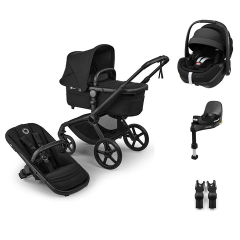 Bugaboo Fox 5 Renew & Maxi Cosi Pebble 360 Pro V2 Travel System - Black/Heritage Black