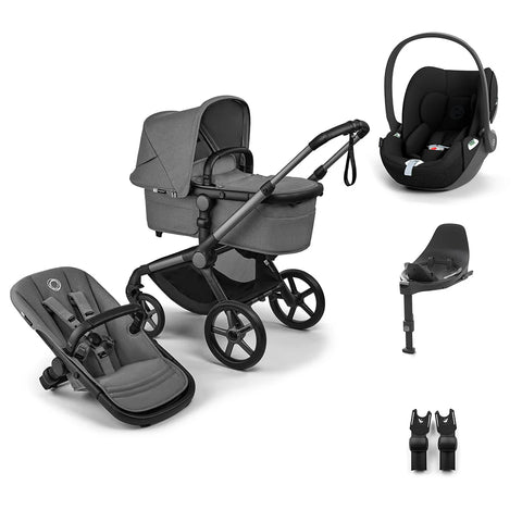 Bugaboo Fox 5 Renew & Cybex Cloud T Travel System - Graphite/Moon Grey