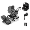 Bugaboo Fox 5 Renew & Maxi Cosi Pebble 360 Pro V2 Travel System - Graphite/Moon Grey