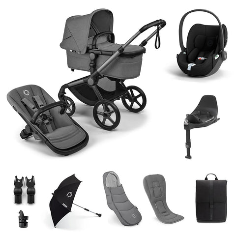 Bugaboo Fox 5 Renew & Cybex Cloud T Ultimate Newborn Bundle - Graphite/Moon Grey