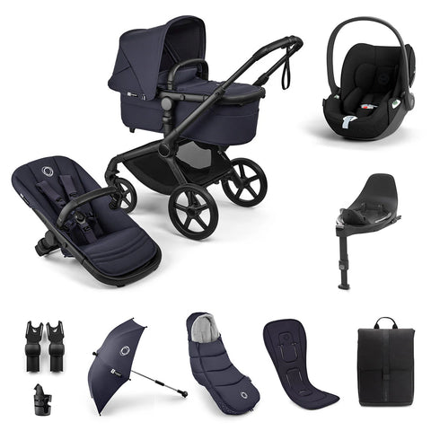 Bugaboo Fox 5 Renew & Cybex Cloud T Ultimate Newborn Bundle - Black/Deep Indigo