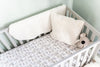 The Gilded Bird Cot/Cotbed Organic Cotton Fitted Sheet - Lovely Leaves Grey