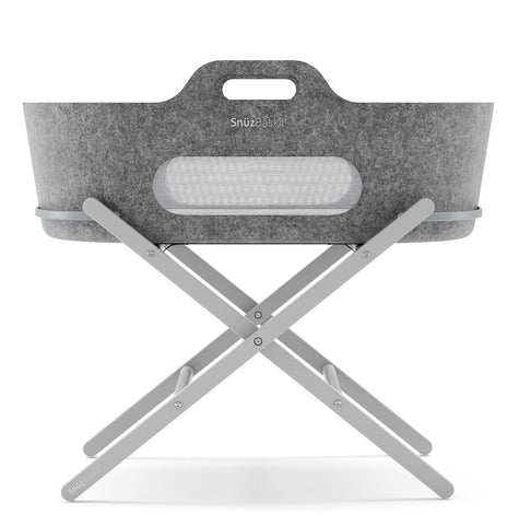 SnuzBaskit Dark Grey Moses Basket and Dove Stand