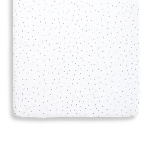 Little Green Sheep Organic Crib Fitted Sheet - White Rice