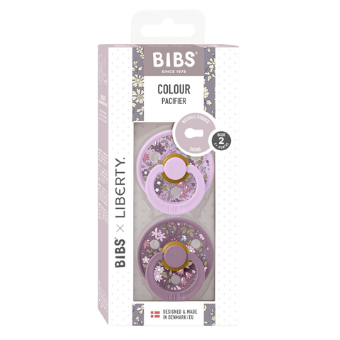 BIBS x LIBERTY Colour Pacifiers Pack of 2 - Chamomile Lawn Violet Sky Mix