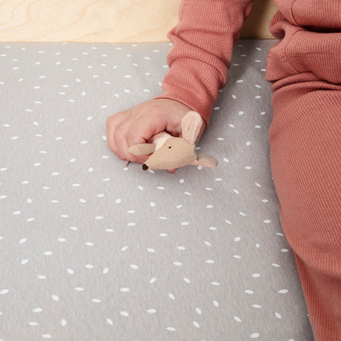 Little Green Sheep Organic Cot and Cotbed Fitted Sheet - Dove Rice