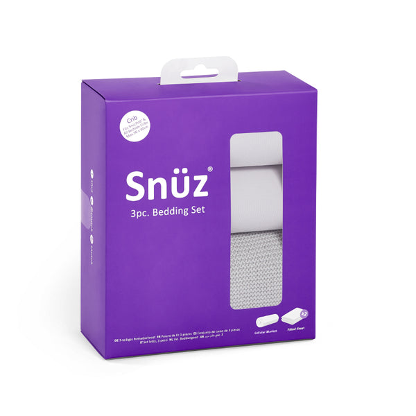 Snuz Crib Bedding Set with Cellular Blanket - Grey