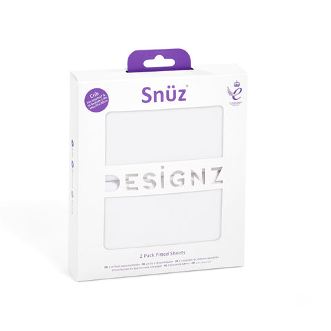 Snuz Crib Set of 2 Fitted Sheets - White