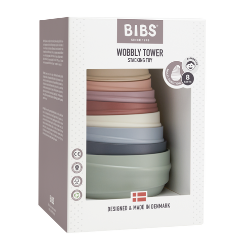 Bibs Wobbly Tower - Pastel Rainbow