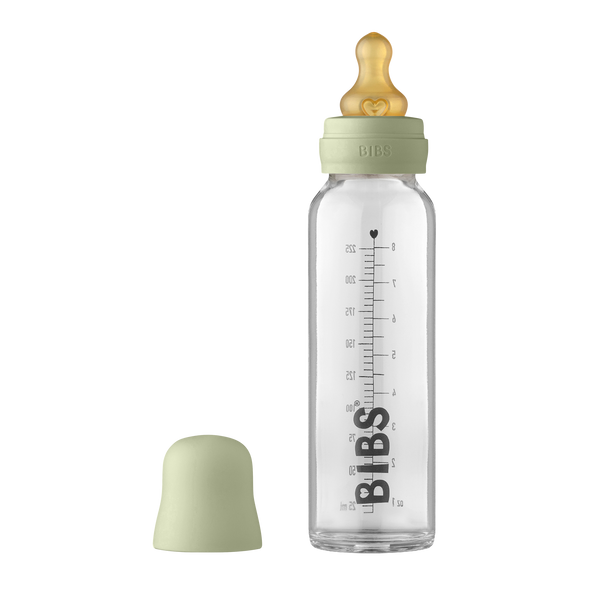 Bibs Glass Baby Bottle Complete Set - Sage 225ml