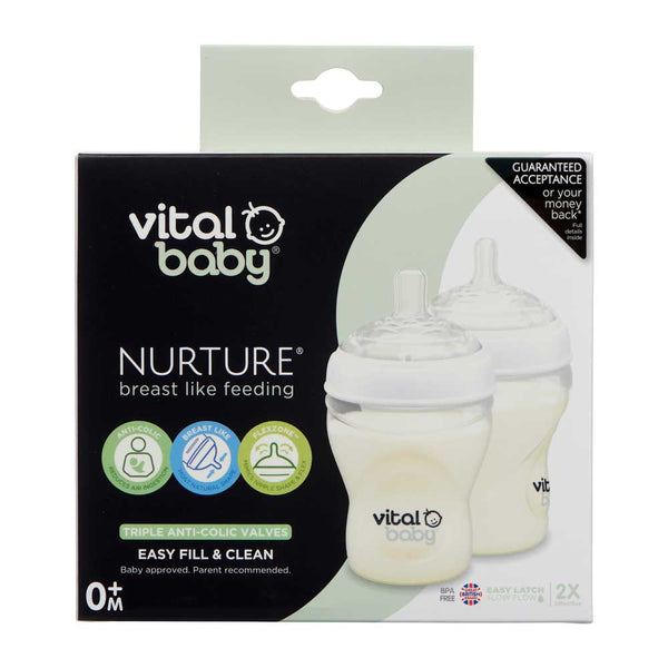Vital Baby Nurture Breast Like Feeding Bottle 2 Pack - 240ml