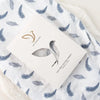 The Gilded Bird Cot/Cotbed Organic Cotton Fitted Sheet - Boho Feathers Blue