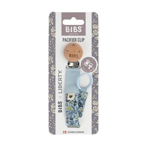 BIBS X LIBERTY Pacifier Clip - Chamomile Lawn Baby Blue
