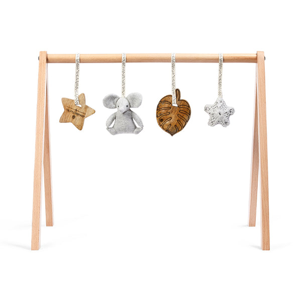 Little Green Sheep Wooden Baby Play Gym and Charms Set - Jungle Star