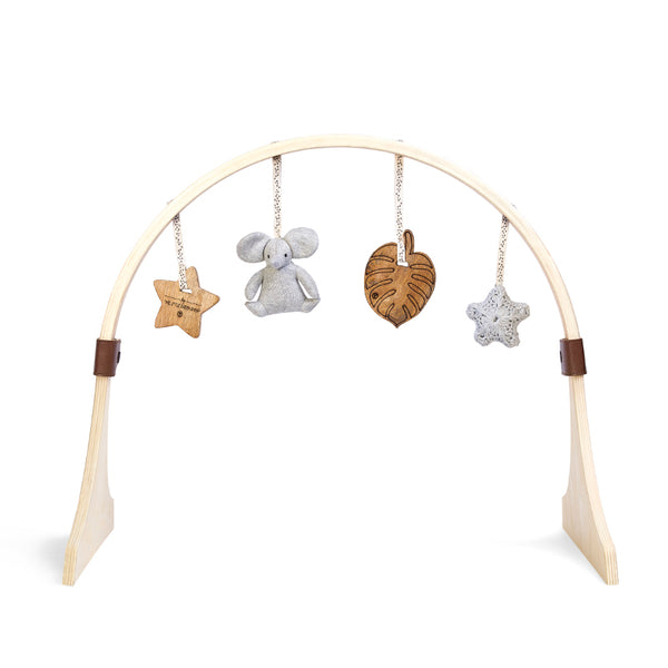 Little Green Sheep Curved Wooden Baby Play Gym and Charms Set - Jungle Star
