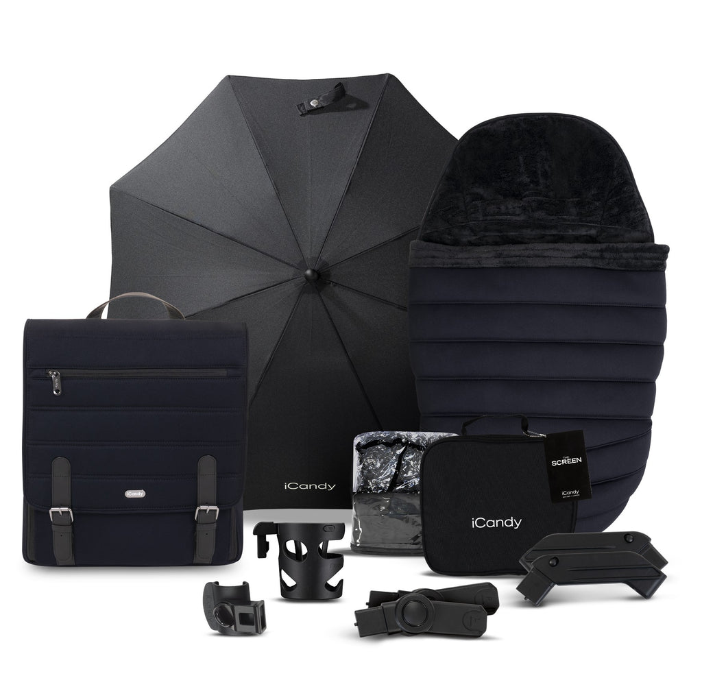 iCandy Peach 7 Complete Travel System and Accessory Bundle Black